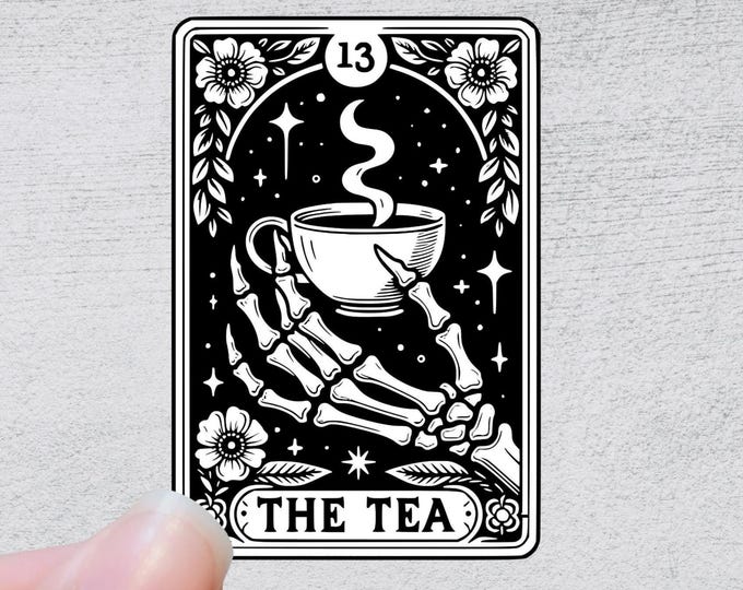 The Tea Tarot Card Sticker | Funny Sarcastic Sticker Decal Vinyl Water Bottle Laptop Notebook Design