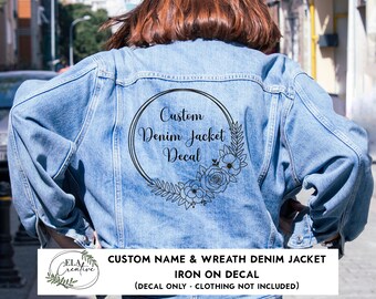 Custom Vinyl Decal For Denim Jacket | DIY Bride Bridal Party Bridesmaid Groom Wedding Decal Iron On Sticker