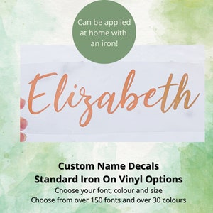 Custom Iron On Name Decal | DIY Personalization | Shirt Bag Clothing Vinyl Personalized Unique | Back To School