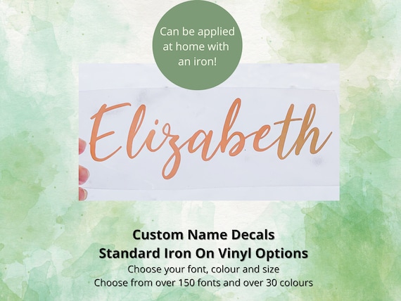 Custom Iron On Name Decal | DIY Personalization | Shirt Bag Clothing Vinyl Personalized Unique | Back To School