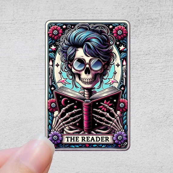 The Reader Tarot Card Sticker or Magnet | Funny Sarcastic Sticker Decal Vinyl Water Bottle Laptop Notebook Design