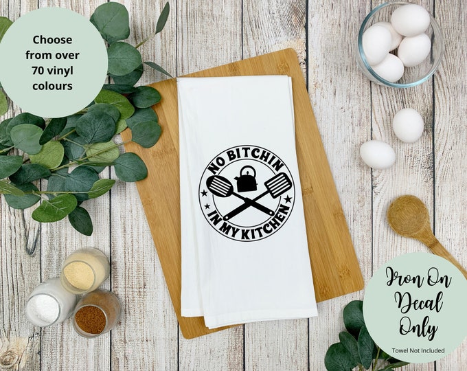 Iron On Decal | Just Beat It | Kitchen Decal Tea Towel Apron | Personalized Gift One of a Kind DIY Chef Baker Cook