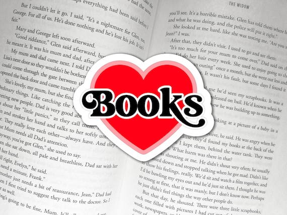 Books on Heart | Booktok Bookstagram Bookish Sticker or Magnet | Book lover gift | bookish Merch Kindle Ereader Sticker or Magnet