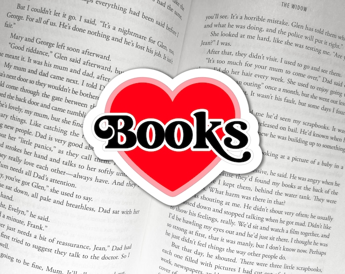 Books on Heart | Booktok Bookstagram Bookish Sticker | Book lover gift | bookish Merch Kindle Ereader Sticker