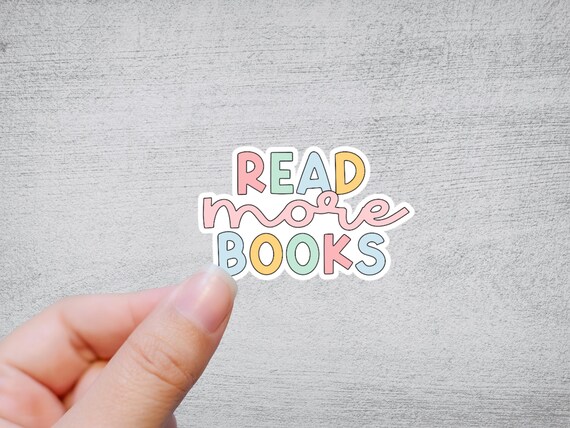 Read More Books Sticker or Magnet  | Die Cut Sticker or Magnet Retro Booktok Water bottle Laptop Sticker or Magnet Kindle Ereader Accessory