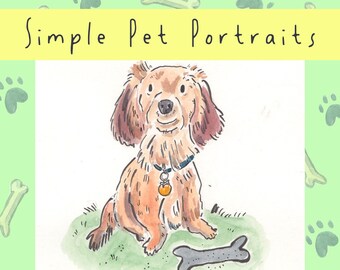 Simple Hand-Painted Personalised Pet Portrait
