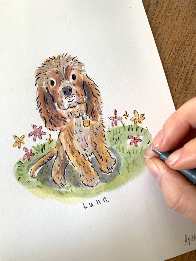 Simple Hand-Painted Personalised Pet Portrait image 9