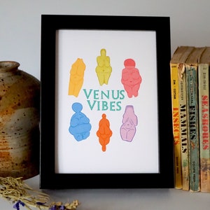 Venus Vibes Art Print: Colorful Figurines Illustration