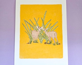 Dikdik Art Print - Wildlife Illustration Poster