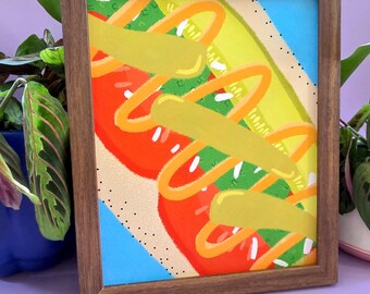 Chicago Hot Dog Art Print - Midwest Food Illustration