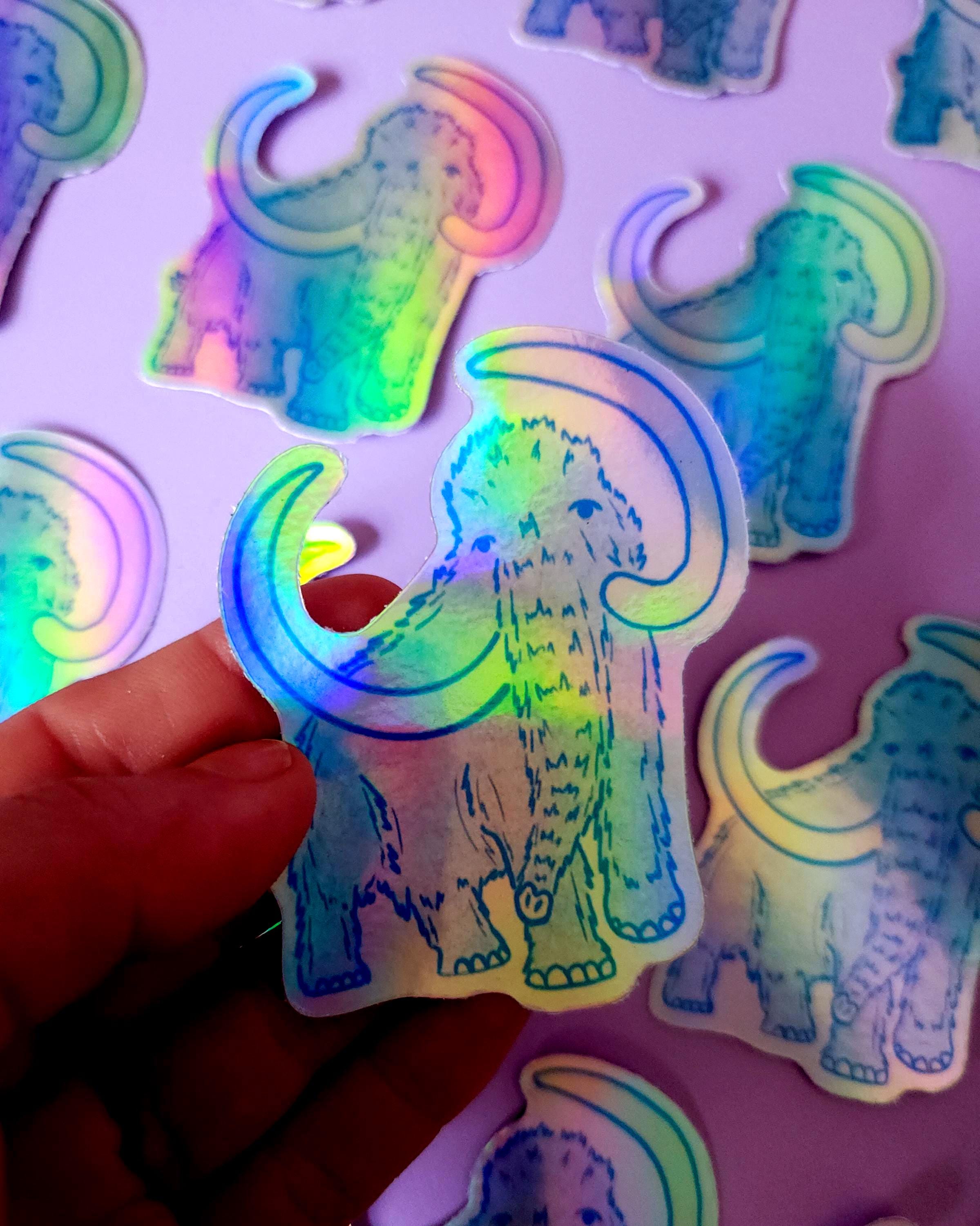 Mammoth Script Sticker Holographic Mammoth Sticker – Ice Age Vinyl Decal - Etsy