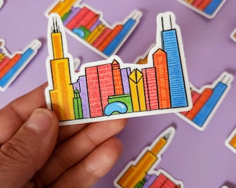 Vinylsticker Chicago Skyline - waterdichte laptopsticker