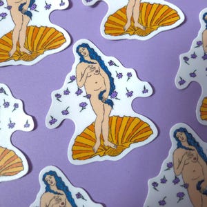 Birth of Venus Sticker - Waterproof vinyl Aphrodite Art History Decal for Laptop Water Bottle Gifting