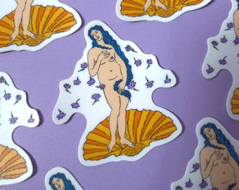Birth of Venus Sticker: Waterproof Aphrodite Art History Decal