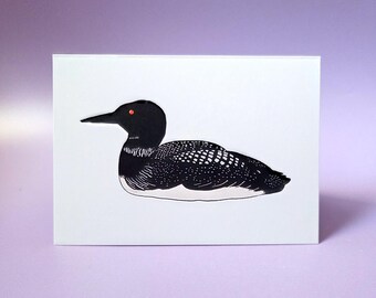 Loon Greeting Card – Folded Blank Bird Card
