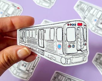 シカゴ高架鉄道車両ビニールステッカー – 防水マットデカール