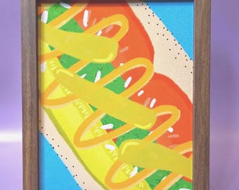 Chicago Hot Dog Art Print - Midwest Food Illustration