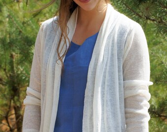 linen white cardigan