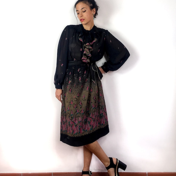 Custom made sheer 70s dress,DS4592 main image 1