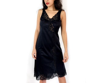 Beautiful Dark BLUE SATIN and Lace and Rhinestone NIGHTY Slip - Etsy