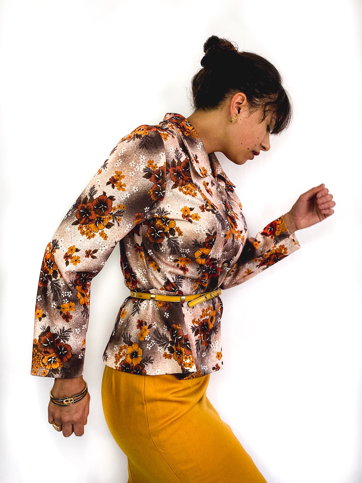 thenewsociety Anabella Blouse - 4Y 新品未使用 60s/70s Vintage Super Retro Peplum Blouse. Cream With an