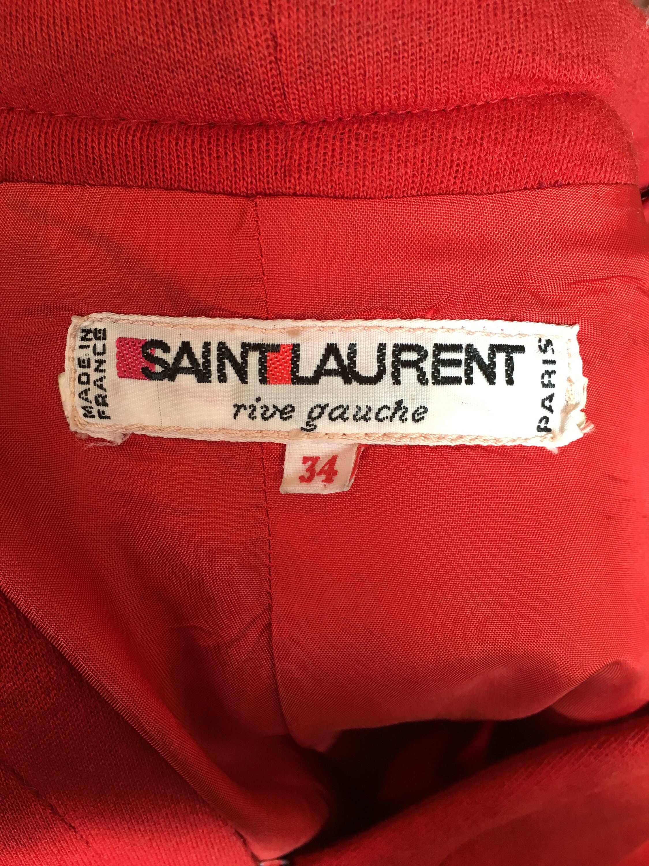 Yves Saint Laurent Vintage Crimson Red 80s Short Dress. Light - Etsy