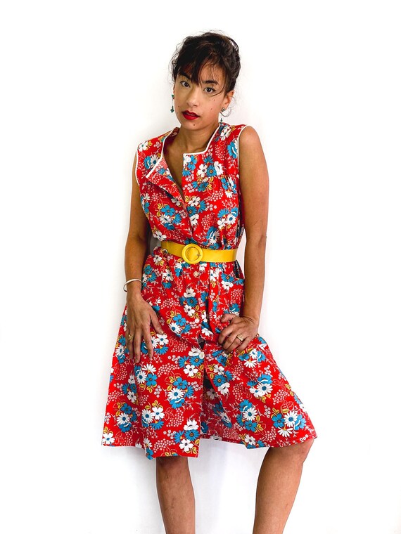 18+ Retro Flower Print Dress