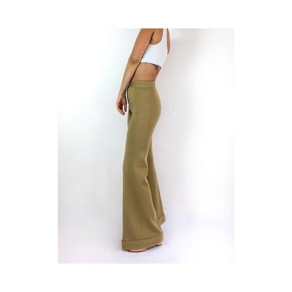 70s vintage tan high-rise bell bottoms. Proper 197