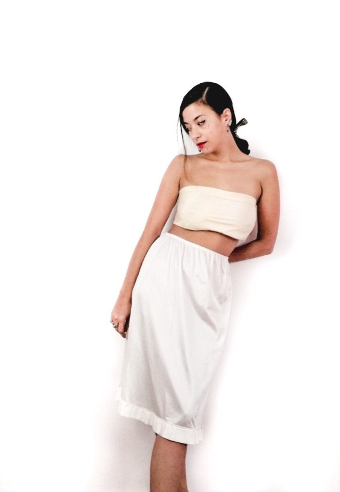新品 VANDALIZE セーター Slavish exUNDERCOVER 60s Vintage Off-white Skirt Slip. Elastic at the Waist
