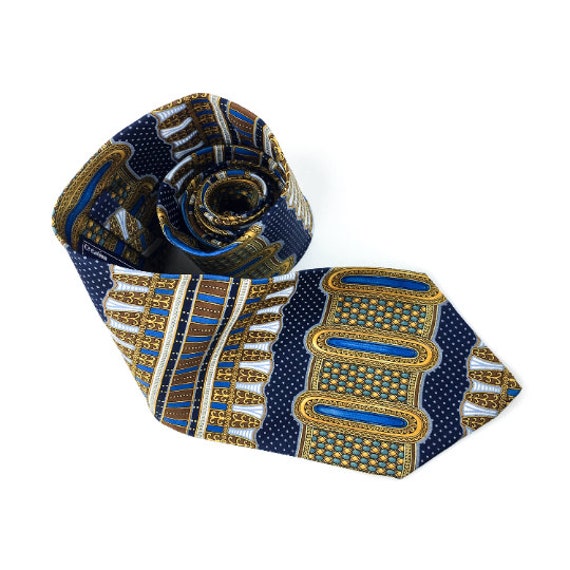 Barocco-print silk tie, Versace