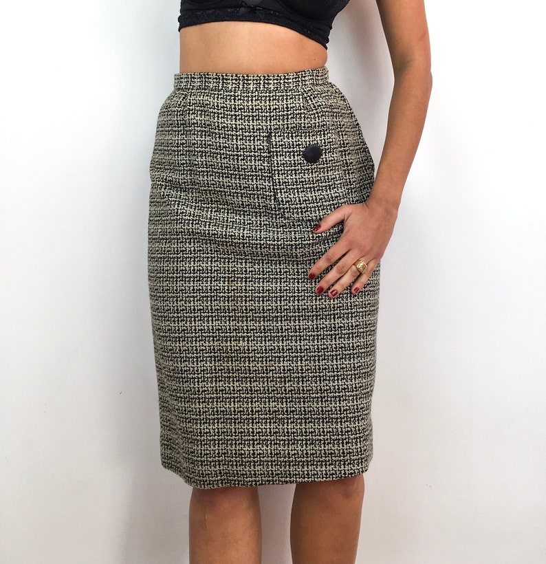 Vintage 70s Grey Tweed Pencil Skirt. Below-the-knee Length. - Etsy