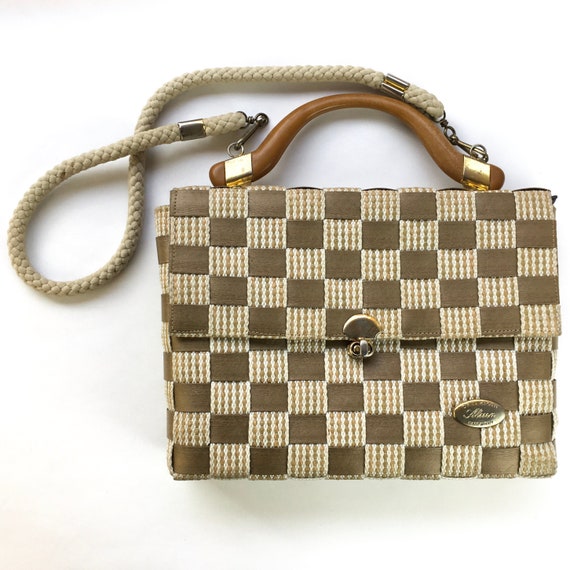 Anhänger Damentasche Retro braun Klassische Schultertasche mit Klappe Fransen
