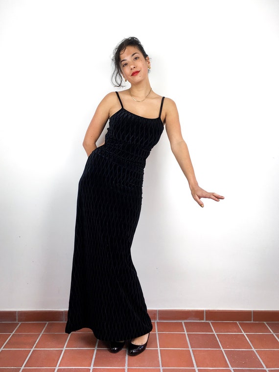 black strap maxi dress