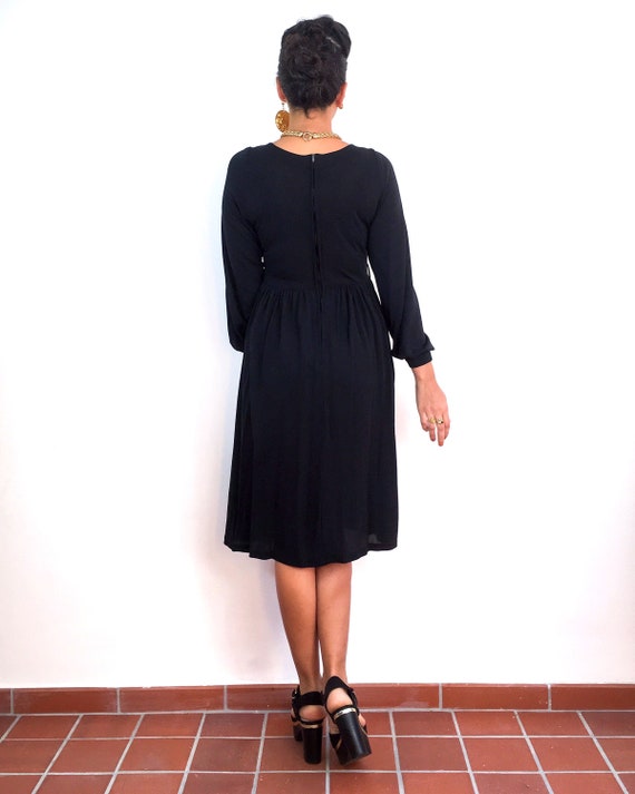 70s vintage black cocktail dress. Very comfortabl… - image 5