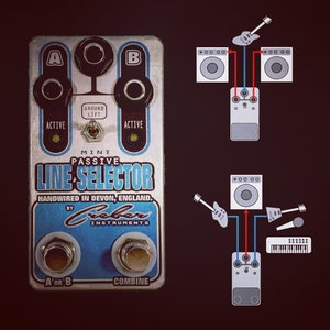 Mini Passive Line Selector ABY Guitar Instrument Amp Signal Routing Alternator Splitter Split Combine Switch Pedal Original Design FREE P&P