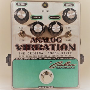 ANALOG VIBRATION 1960s Vintage Soft Opto/Iso Tremolo Pulse Vibe Handwired UK Original Design Guitar Instrument 9v Effect Pedal Free Shipping