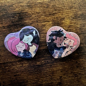 Bubbline & Gumlee holographic heart-shaped buttons