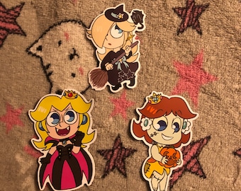 Mario Princesses Halloween Stickers