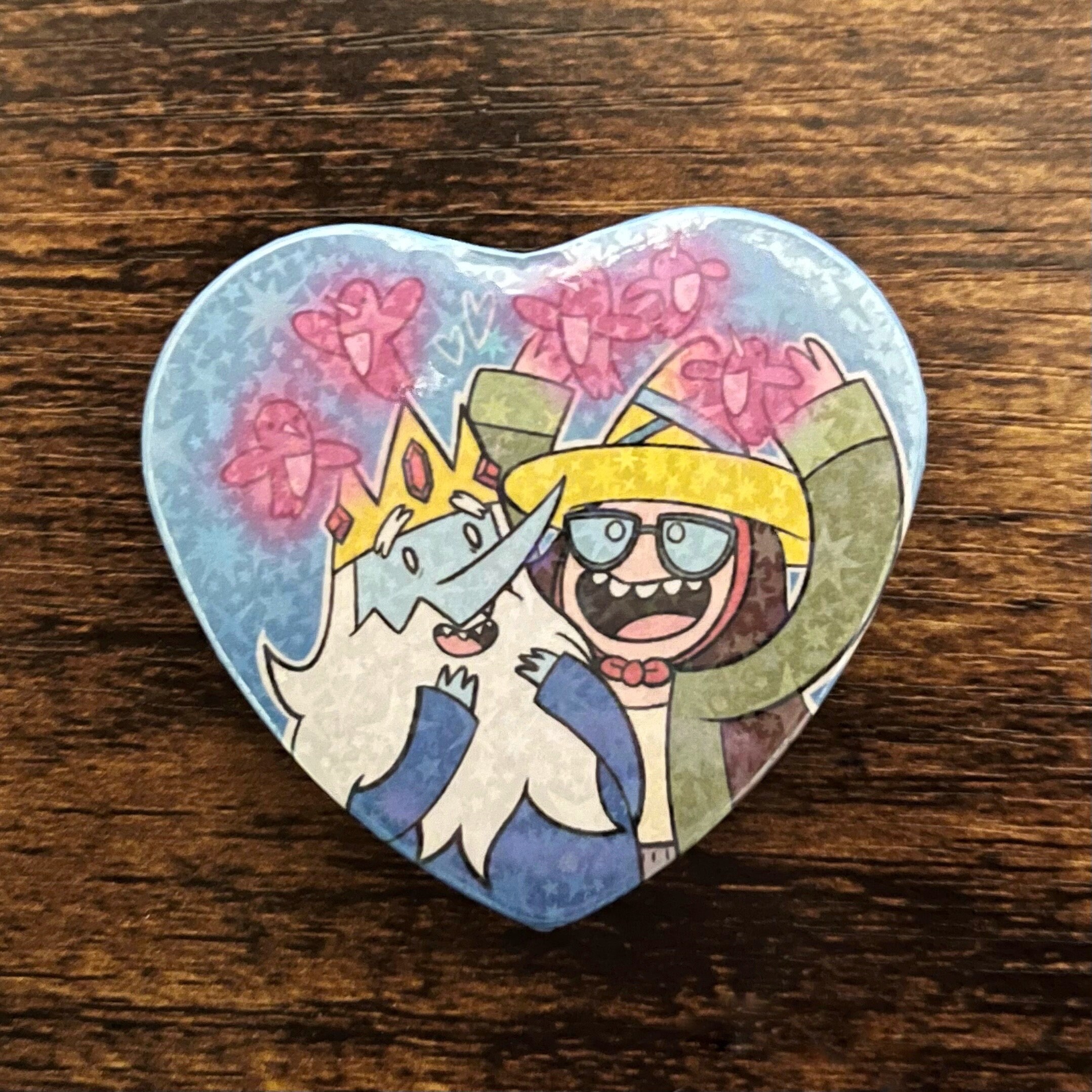 Adventure Time Holographic Heart-shaped Buttons - Etsy