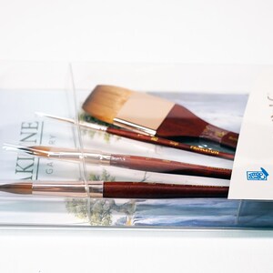 May include: A set of four paint brushes in a clear plastic package. The brushes are labeled "Neptune Finest Synthetic Squirrels".