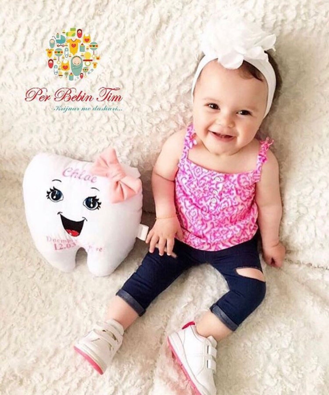 Baby First Tooth Pillow Personalized Embroidery Etsy