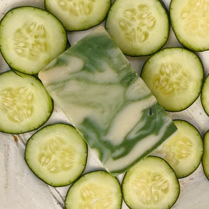 Cucumber Melon Cold Press Soap Bar | Handmade Soap Bar| All Natural Soap Bar| Shea Butter| Nourishing Face and Body Soap| Vegan|