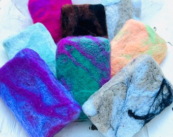 Natural Wool Hand Felted Soap |  Natural & Multi-color | Handmade Soap Bar | Natural Wool | Gift For Her | Hand Soap | Shower Bar |