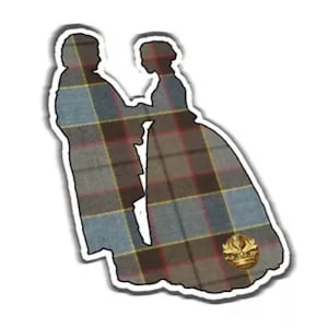 Sticker série télé Outlander - Silhouette tartan Fraser - Décalcomanie en vinyle pour ordinateur portable voiture