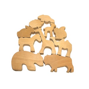Wooden Stacking Animal Play Set, Wooden Zoo Stacking, Wood Animal Toy, Wooden Puzzle for kids, Montessori toy, Educational Toy, Woodland toy