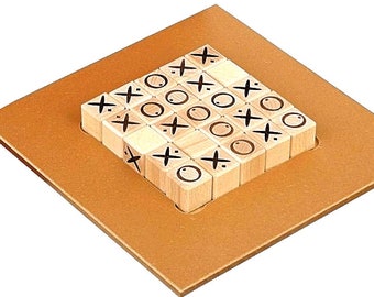 XOXO/Tic Tac Toe game - strategy wooden board game, Vintage Game, Travel Game, Logic game, Montessori, Brain teasers, Noughts&Crosses Game