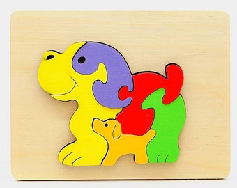 Wooden Dog Puzzle, Dog Decor, Wooden Animal puzzle, Puzzle Dog Toy, Wooden Puzzle for kids, Montessori toy, Educational Toy, Woodland toy