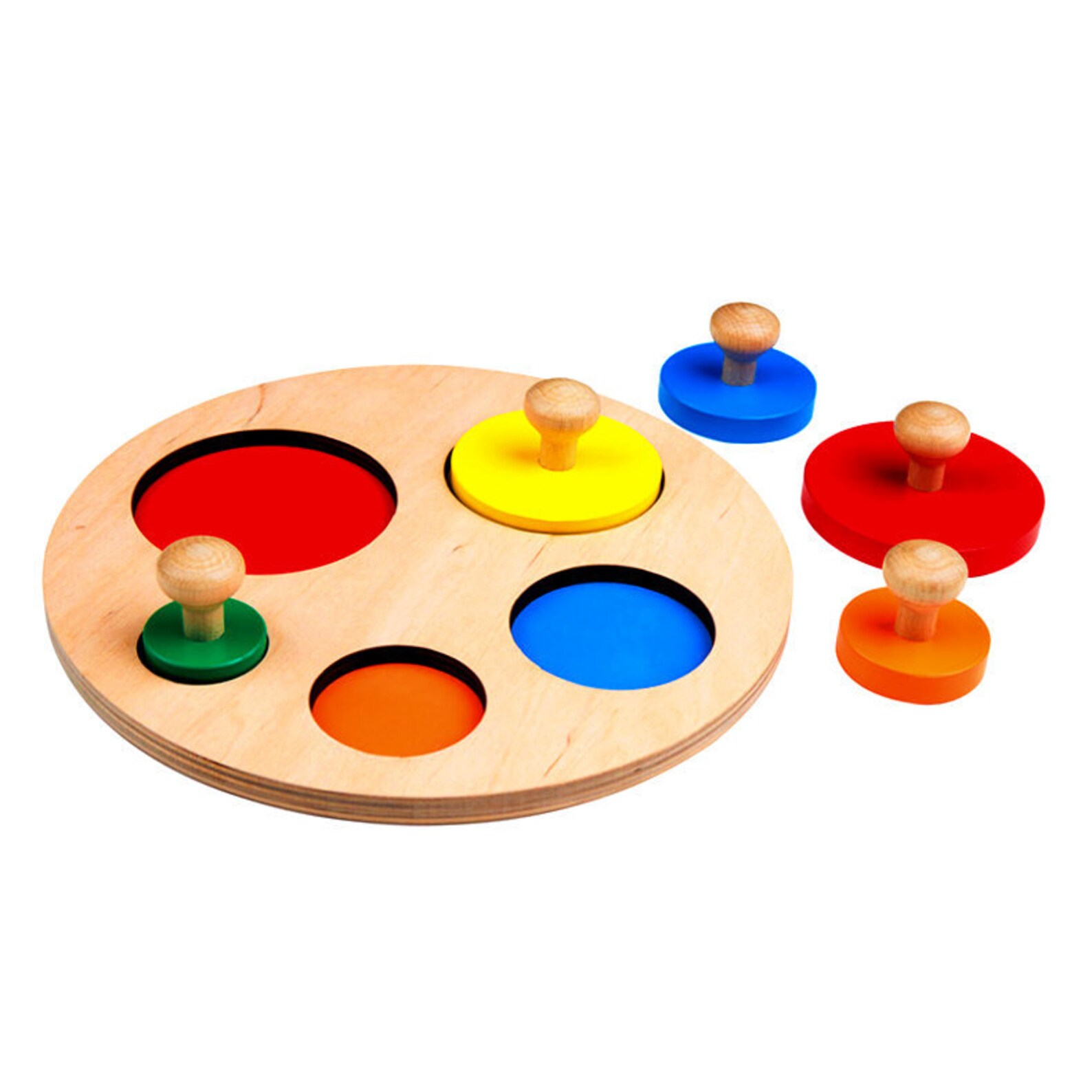 Montessori Circle Puzzle, Geometric Shape Puzzles, Wooden Puzzle Toys