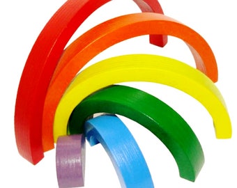 Wooden Rainbow toy, Stacking toy, Waldorf Toy, Rainbow Stacker, Wooden stacker, Wood rainbow, Educational Montessori baby toy, Nursery decor