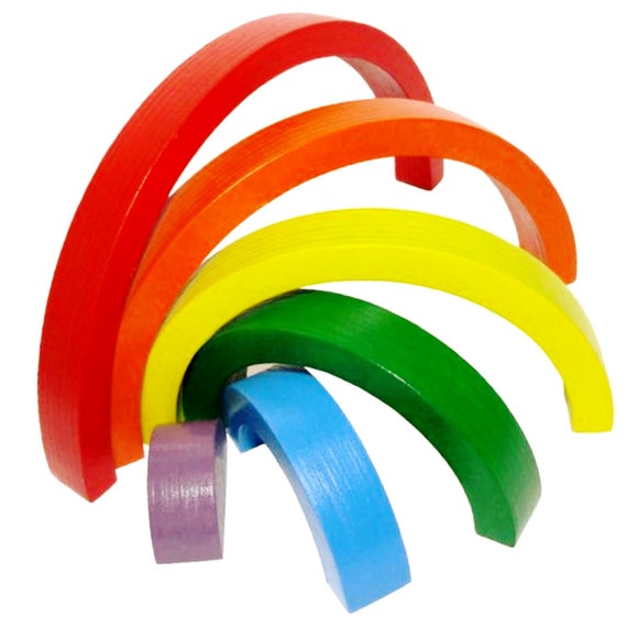 rainbow wooden stacking toy
